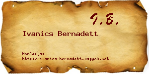 Ivanics Bernadett névjegykártya